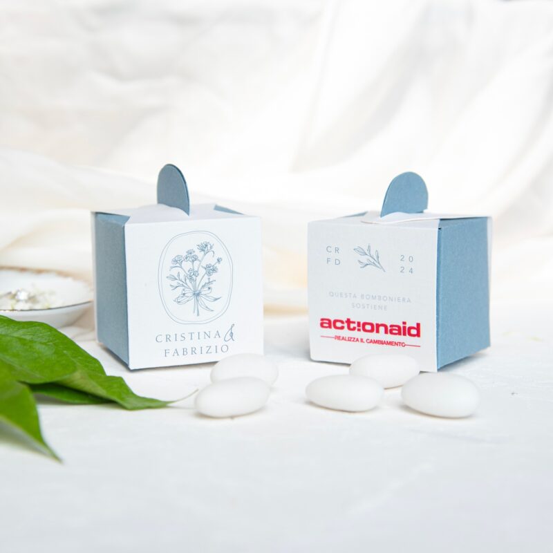 Fiori classici blu - scatolina chiusa - matrimonio