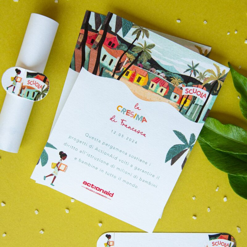 Pergamena Bimba a Scuola Cresima