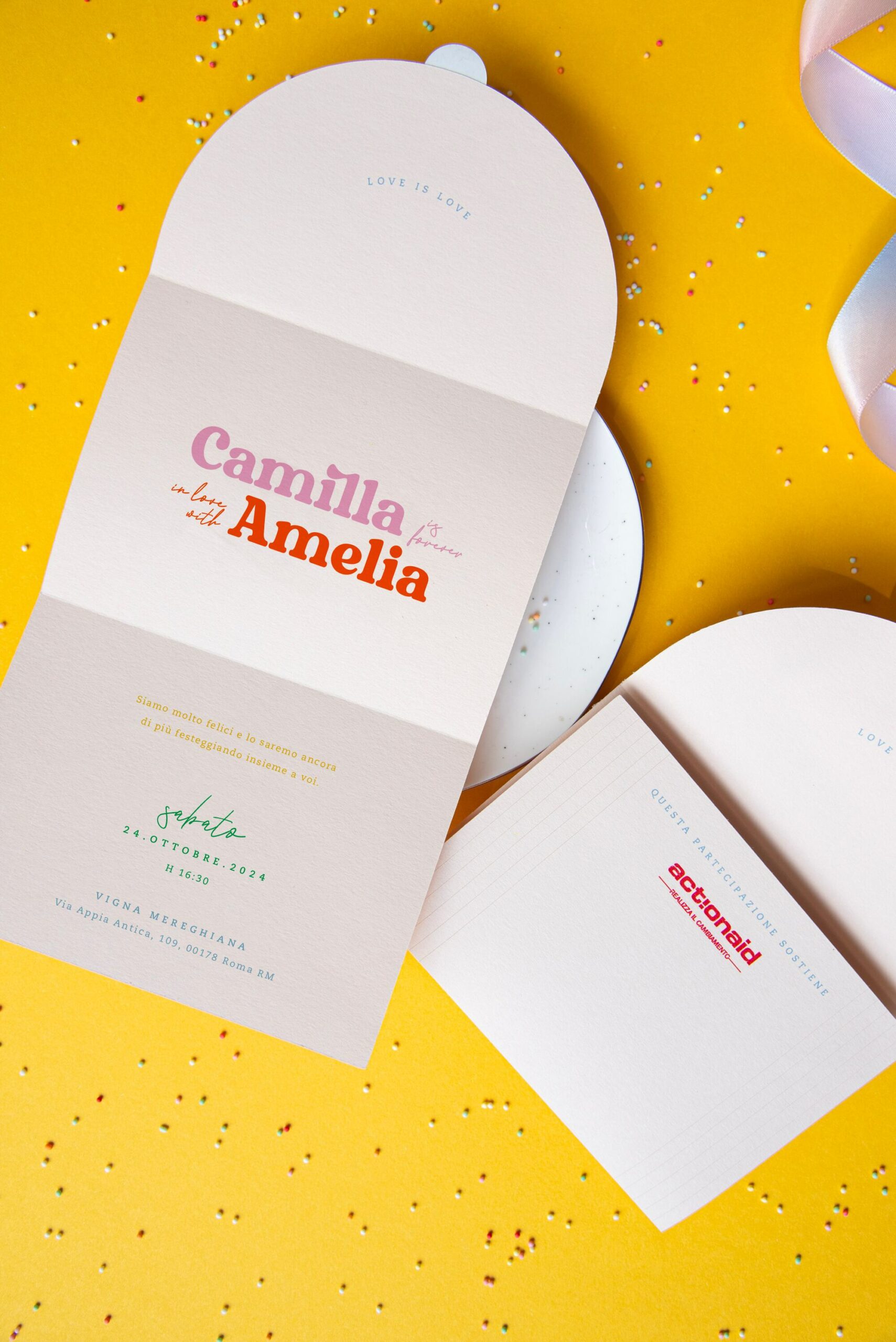 Partecipazione Arcobaleno Intagliata