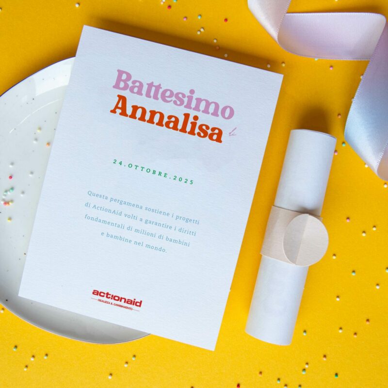 Pergamena Arcobaleno Battesimo