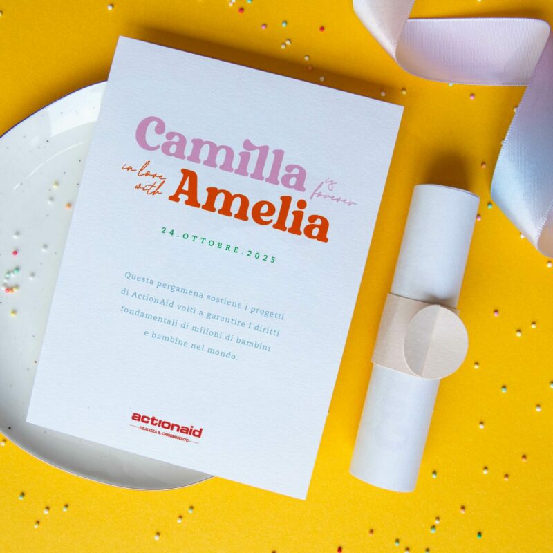 Pergamena Arcobaleno Matrimonio